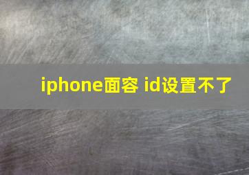 iphone面容 id设置不了